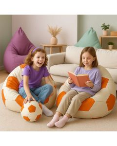 ATELIER DEL SOFA Lazy bag Football Small, narandžasta/bela