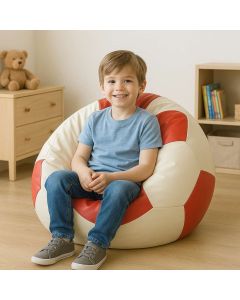 ATELIER DEL SOFA Lazy bag Football Small, crvena/bela