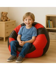 ATELIER DEL SOFA Lazy bag Football Small, crna/crvena