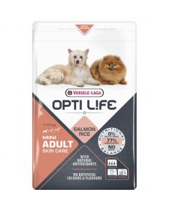 OPTI LIFE Suva hrana za pse mini rasa sa osetljivom kožom bogata lososom Adult skin care Mini 7.5kg - 5410340311493