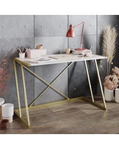 HANAH HOME Radni sto Anemon, bela/zlatna