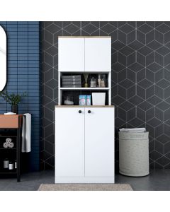 HANAH HOME Komoda za veš mašinu KD102, bela/braon