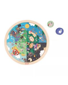 JANOD Drvene puzzle Opažanja, nauči vreme i godišnja doba, bašta - J05090