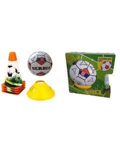 Srbija Set lopta 23cm, 4 čunja i 4 markera DS-WC-1111 - 54846