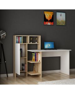 HANAH HOME Radni sto sa policama Bugra, bež/bela