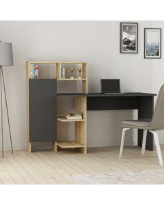 HANAH HOME Radni sto sa policom Bugra, antracit