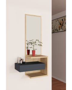 HANAH HOME Polica sa ogledalom Stella, krem/antracit