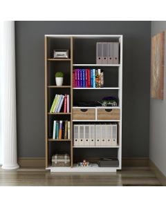 HANAH HOME Polica za knjige Luma, bela/braon - 550ARN1602