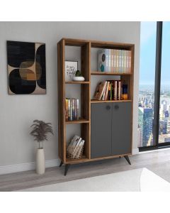 HANAH HOME Polica za knjige Meldan, braon/crna - 550ARN1654