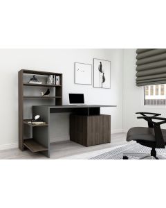 HANAH HOME Radni sto sa policama, braon/antracit