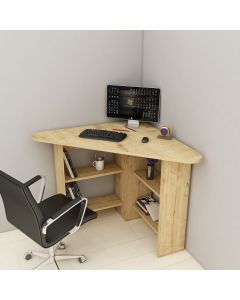 HANAH HOME Ugaoni radni sto Corner, svetlo braon