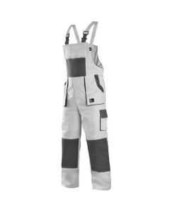 CANIS Radne pantalone na tregere Luxy Robin, bela/siva - 5523752