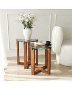 HANAH HOME Set pomoćnih stočića Amalfi, braon - 552NOS2248