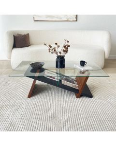 HANAH HOME Klub sto Livello, crna/braon