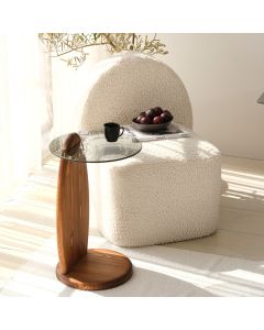 HANAH HOME Pomoćni stočić Surf, tamno staklo/braon