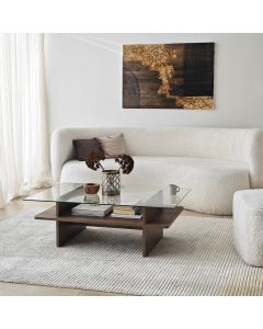 HANAH HOME Klub sto Saga Rectangle, braon