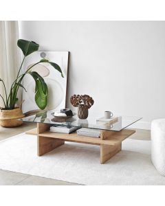 HANAH HOME Klub sto Saga Rectangle, svetlo braon