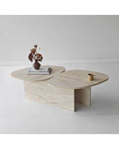 HANAH HOME Klub sto Stones, mermerna krem