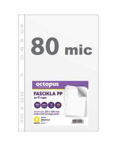 OCTOPUS Fascikla A4 100/1 u 11 rupa 80mic orange peel unl-0495 - 55485