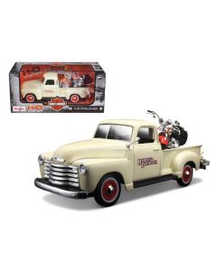 MAISTO Automobil 1:25  Chevrolet 3100 Pickup 1950. + 1:24 2001 FLSTS Heritage Springer 32194 - 55486-1