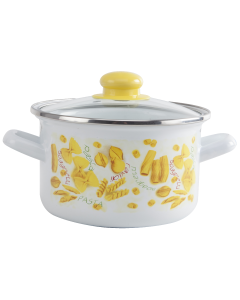 INTEROS Emajlirana šerpa sa poklopcem 20 cm merica macaron - 13380 - 200613