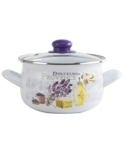 INTEROS Emajlirana šerpa sa poklopcem 24 cm lavanda - 3539 - 200610