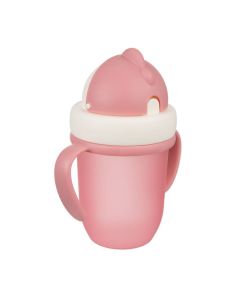 CANPOL Šolja sa silikonskom Flip-Top slamčicom 210 ml Matte Pastels - pink - 56-522_pin