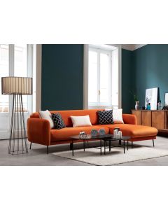 ATELIER DEL SOFA Ugaona garnitura Sevilla L3+Chl, desna, narandžasta