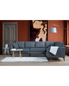 ATELIER DEL SOFA Ugaona garnitura Tempo L3+3, desna, siva