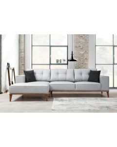 ATELIER DEL SOFA Ugaona garnitura Montana Chl+3R, leva, svetlo siva