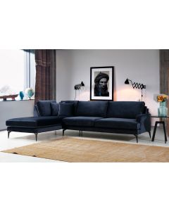 ATELIER DEL SOFA Ugaona garnitura Papira, leva, tamnoplava - 560ARE1114
