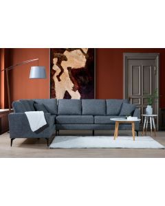 ATELIER DEL SOFA Ugaona garnitura Tempo 3+3R, leva, tamno siva