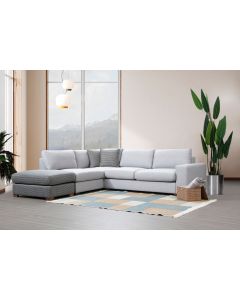 ATELIER DEL SOFA Ugaona garnitura sa tabureom Loop 1, leva, svetlo siva