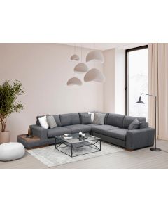 ATELIER DEL SOFA Ugaona garnitura sa stočićem Loop 6, antracit