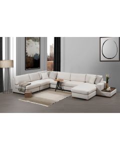 ATELIER DEL SOFA Ugaona garnitura sa stočićem Loop 9, bež
