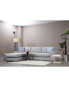 ATELIER DEL SOFA Ugaona garnitura Loop 13, leva, svetlo siva