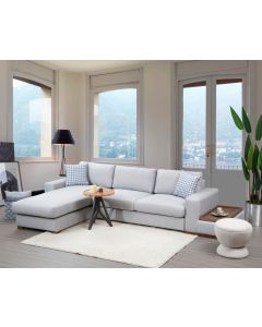 ATELIER DEL SOFA Ugaona garnitura sa stočićem Loop 14, svetlo siva