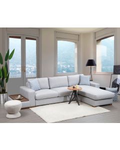 ATELIER DEL SOFA Ugaona garnitura sa pomoćnim stočićem Loop 15, desna, siva