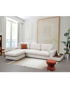 ATELIER DEL SOFA Ugaona garnitura sa pomoćnim stočićem Loop 18, leva, bež