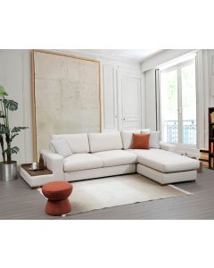 ATELIER DEL SOFA Ugaona garnitura sa pomoćnim stočićem Loop 19, desna, krem