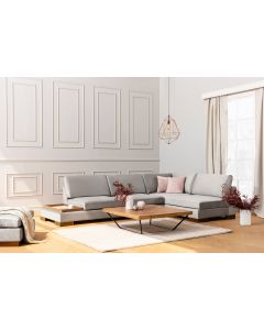 ATELIER DEL SOFA Ugaona garnitura sa stočićem Tulip, desna, svetlosiva