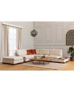 ATELIER DEL SOFA Ugaona garnitura sa stočićem i jastucima Tulip, leva, bež