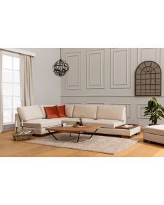 ATELIER DEL SOFA Ugaona garnitura sa stočićem i jastucima Tulip, leva, bež