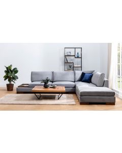 ATELIER DEL SOFA Ugaona garnitura Tulip, desna sa stalkom, tamnosiva - 560ARE1162