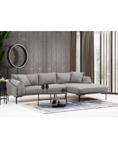 ATELIER DEL SOFA Ugaona garnitura Leo, desna, siva