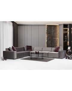 ATELIER DEL SOFA Modularna ugaona garnitura Lego 1 L1-O1-C-O1-O1-1R, siva