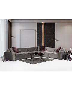 ATELIER DEL SOFA Modularna ugaona garnitura Lego 2 L1-O1-O1-C-O1-1R, siva