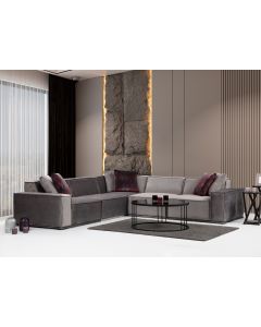 ATELIER DEL SOFA Modularna ugaona garnitura Lego 3 L1-O1-C-O1-1R, siva