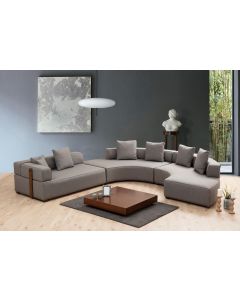 ATELIER DEL SOFA Modularna ugaona garnitura Gondol 4 CHL-SOL-CHL-SAĞ-3R, siva