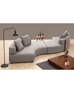 ATELIER DEL SOFA Modularna ugaona garnitura Gondol 5 CHL-SAĞ-CHL-SAĞ, siva